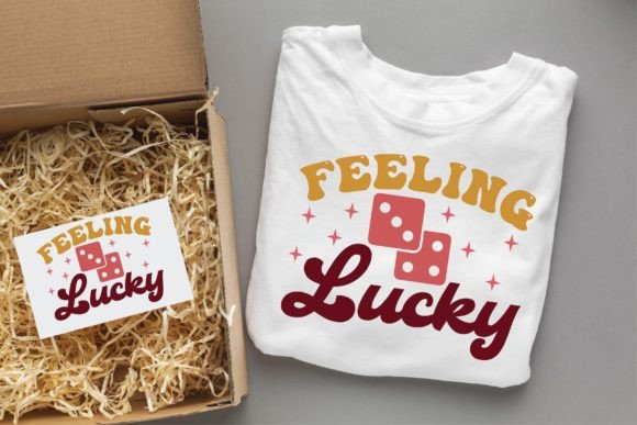 Feeling Lucky Groovy Svg Design for T-Shirt Designs