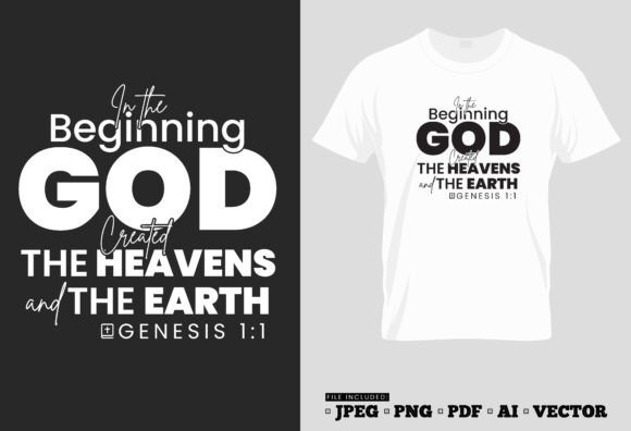 Genesis 1 1 Bible Verse T-shirt Design