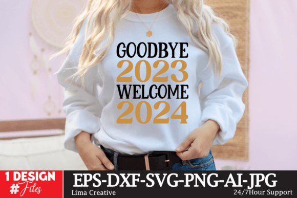 Goodbye 2023 Welcome 2024 SVG Cut File