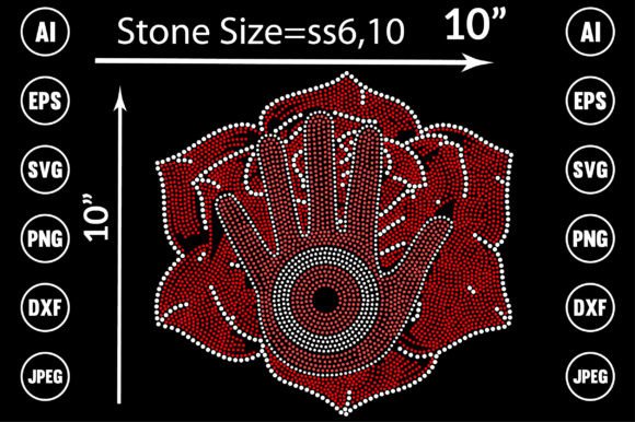 Hand an Flower Rhinestone Design