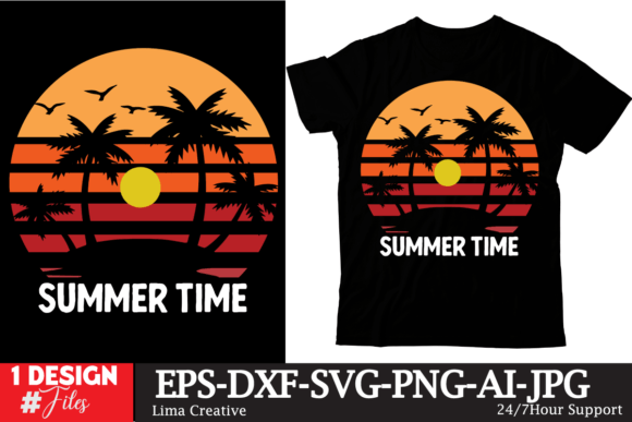 Summer Time Retro T-shirt Design