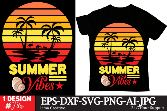 Summer Vibes Retro T-shirt Design
