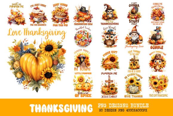 Thanksgiving Design Bundle Pack for T-Shirt Designs